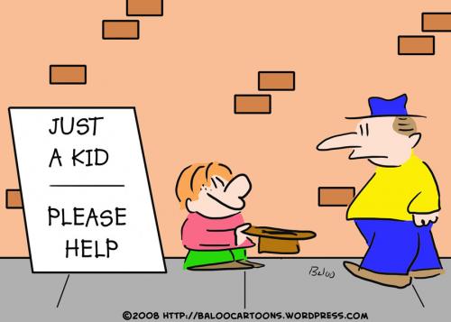 Cartoon: JUST A KID PLEASE HELP (medium) by rmay tagged just,kid,please,help