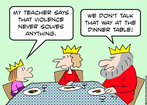 Cartoon: king violence dinner table (medium) by rmay tagged king,violence,dinner,table