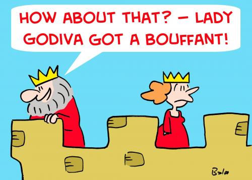 Cartoon: LADY GODIVA BOUFFANT KING QUEEN (medium) by rmay tagged lady,godiva,bouffant,king,queen,nude