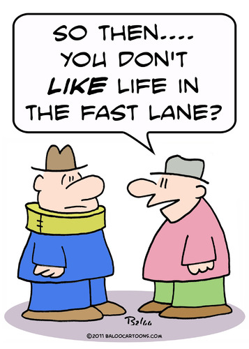 Cartoon: life fast lane neck brace (medium) by rmay tagged life,fast,lane,neck,brace