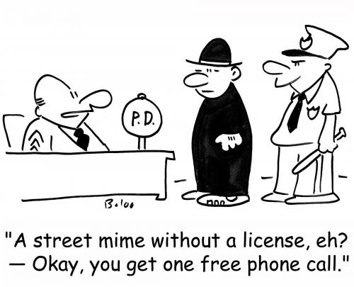 Cartoon: mime free phone call (medium) by rmay tagged mime,free,phone,call