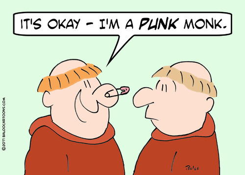 Cartoon: monks punk safety pin nose (medium) by rmay tagged monks,punk,safety,pin,nose