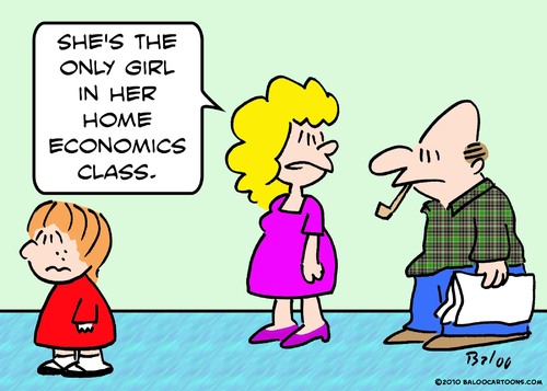 Cartoon: only girl home economics class (medium) by rmay tagged only,girl,home,economics,class