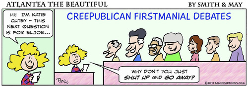 Cartoon: republican presidential debate (medium) by rmay tagged republican,presidential,debate,ron,paul