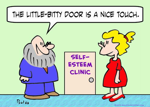 Cartoon: self esteem little door (medium) by rmay tagged self,esteem,little,door