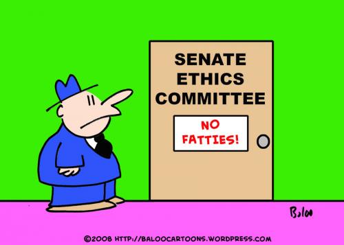 Cartoon: SENATE ETHICS NO FATTIES (medium) by rmay tagged senate,ethics,no,fatties
