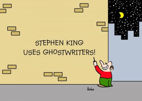 Cartoon: STEPHEN KING USES GHOSTWRITERS (medium) by rmay tagged stephen,king,uses,ghostwriters,graffiti