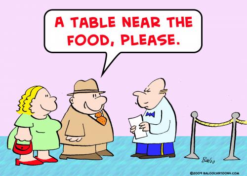 Cartoon: table near food fat waiter (medium) by rmay tagged table,near,food,fat,waiter