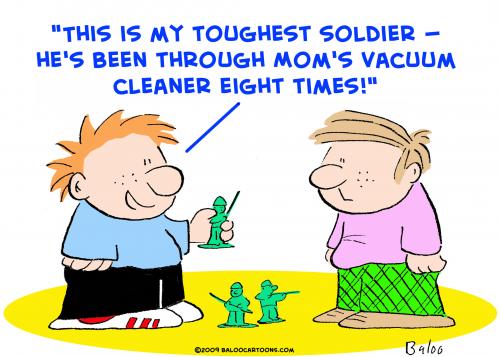 Cartoon: toughest soldier vacuum cleaner (medium) by rmay tagged toughest,soldier,vacuum,cleaner