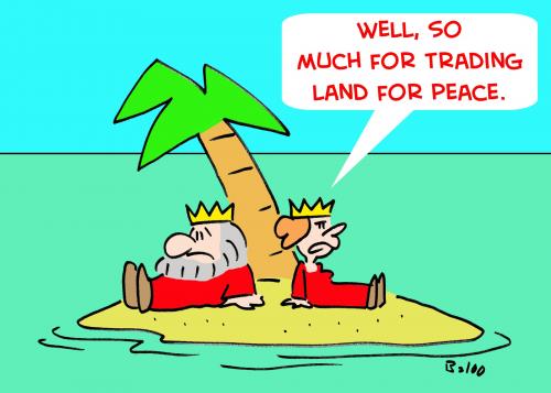 Cartoon: TRADING LAND FOR PEACE KING QUEE (medium) by rmay tagged trading,land,for,peace,king,queen,israel
