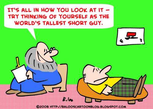 Cartoon: WORLDS TALLEST SHORT GUY PSYCHIA (medium) by rmay tagged worlds,tallest,short,guy,psychiatrist
