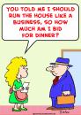 Cartoon: bid for dinner business (small) by rmay tagged bid,for,dinner,business