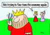 Cartoon: economy fine tune king queen (small) by rmay tagged economy,fine,tune,king,queen,tuning,fork