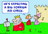 Cartoon: king big foreign aid check (small) by rmay tagged king,big,foreign,aid,check