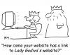 Cartoon: king godiva website (small) by rmay tagged king,godiva,website