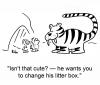 Cartoon: Litter box (small) by rmay tagged caveman,sabertooth,tiger,litter,box