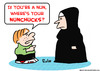 Cartoon: nun nunchucks (small) by rmay tagged nun,nunchucks