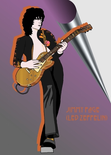 Cartoon: Jimmy Page (medium) by Curt tagged jimmy,page,led,zeppelin,gitarrist,heavy,metal
